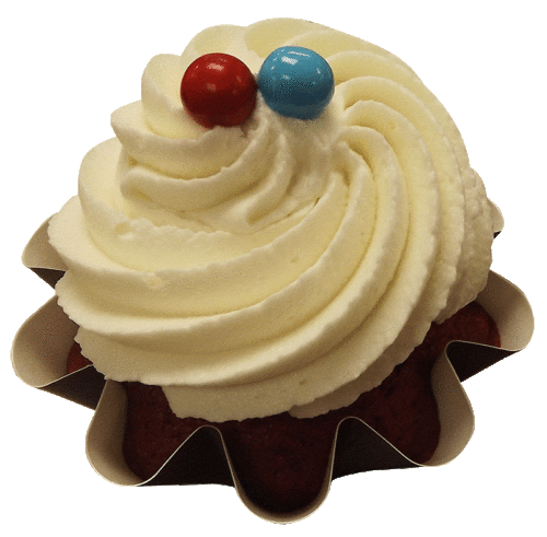 Red Velvet, White & Blue Cupcake